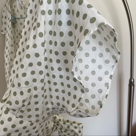 Zara Ecru Tie-back Polka Dot Cropped Top M - Picture 11 of 14